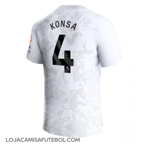 Camisa de Futebol Aston Villa Ezri Konsa #4 Equipamento Secundário 2023-24 Manga Curta